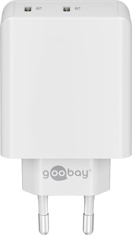 Goobay PD Dual USB-C Hurtigoplader 36W - Hvid