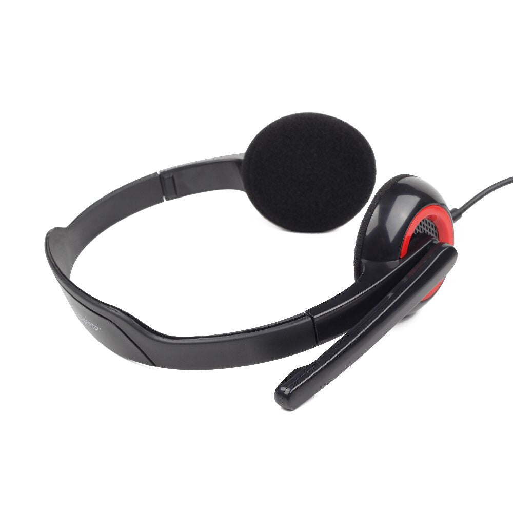 Gembird MHS-002 hovedtelefoner/headset Ledningsført Opkald/musik Sort, Rød