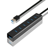 Axagon HUE-SA7BP interface hub USB 3.2 Gen 1 (3.1 Gen 1) Type-A 5000 Mbit/s Sort