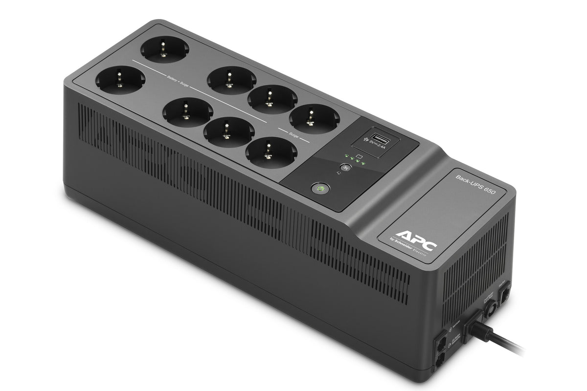 APC Back-UPS 650VA 230V 1 USB charging port - (Offline-) USV UPS-enhed Standby (offline) 0,65 kVA 400 W 8 AC stikkontakt(er)