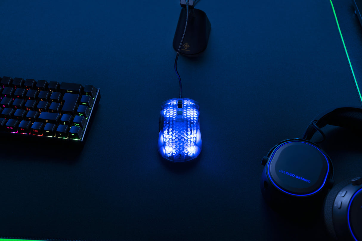 Deltaco Gaming DM310 ultralight mouse, semi-transparent blac