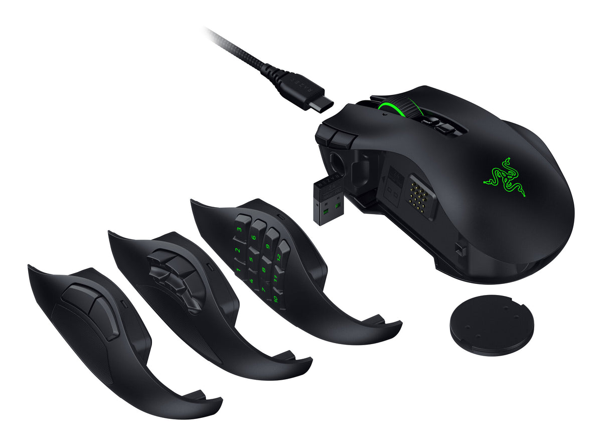 Razer Naga V3 Pro mouse Gaming Right-hand RF Wireless + Bluetooth + USB Type-C Optical 50000 DPI