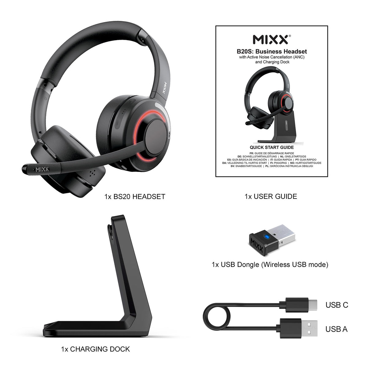 Headset Stereo B20s Trådløs Dongle UC Teams