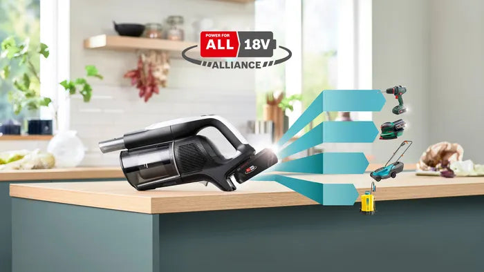 Bosch BCS1041WAC stav støvsuger & elektrisk kost Stick vakuum Batteri Dry HEPA Poseløs 0,4 L 23,5 W Sort, Hvid 4 At