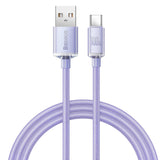 Baseus Crystal Shine Series kabel USB-kabel til hurtig opladning og dataoverførsel USB Type A - USB Type C 100W 1,2m lilla (CAJY000405)