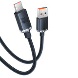 Baseus Crystal Shine Series kabel USB-kabel til hurtig opladning og dataoverførsel USB Type A - USB Type C 100W 1,2m lilla (CAJY000405)