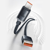 Baseus Crystal Shine Series kabel USB-kabel til hurtig opladning og dataoverførsel USB Type A - USB Type C 100W 1,2m lilla (CAJY000405)