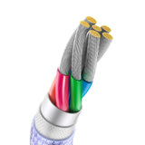 Baseus Crystal Shine Series kabel USB-kabel til hurtig opladning og dataoverførsel USB Type A - USB Type C 100W 1,2m lilla (CAJY000405)