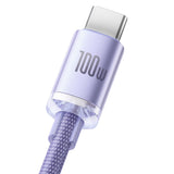 Baseus Crystal Shine Series kabel USB-kabel til hurtig opladning og dataoverførsel USB Type A - USB Type C 100W 1,2m lilla (CAJY000405)