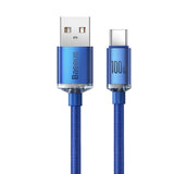 Baseus crystal shine series fast charging data cable USB Type A to USB Type C 100W 2m blue (CAJY000503)