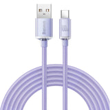 Baseus Crystal Shine Series kabel USB-kabel til hurtig opladning og dataoverførsel USB Type A - USB Type C 100W 2m lilla (CAJY000505)