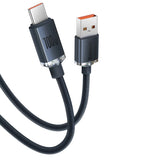 Baseus Crystal Shine Series kabel USB-kabel til hurtig opladning og dataoverførsel USB Type A - USB Type C 100W 2m lilla (CAJY000505)