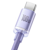 Baseus Crystal Shine Series kabel USB-kabel til hurtig opladning og dataoverførsel USB Type A - USB Type C 100W 2m lilla (CAJY000505)