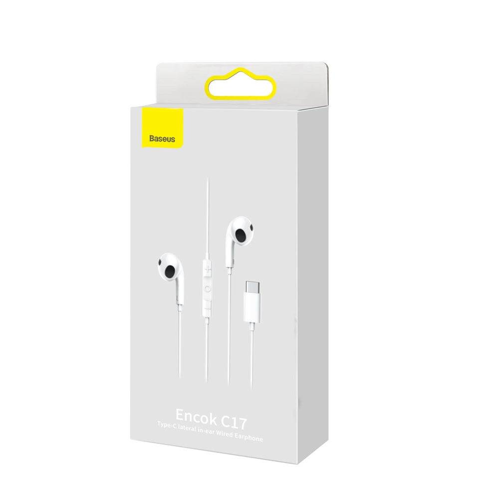 Baseus Encok C17 In-Ear Headphones med USB-C-kabel og mikrofon - hvid