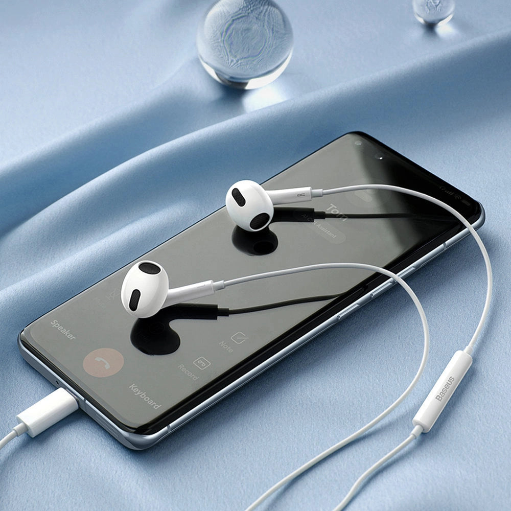Baseus Encok C17 In-Ear Headphones med USB-C-kabel og mikrofon - hvid
