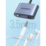 Ugreen audio adapter USB Type C (mandlig) - USB Type C PD QC (kvindelig) + 3,5 mm mini jack (kvindelig) grå (CM231)