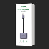 Ugreen audio adapter USB Type C (mandlig) - USB Type C PD QC (kvindelig) + 3,5 mm mini jack (kvindelig) grå (CM231)