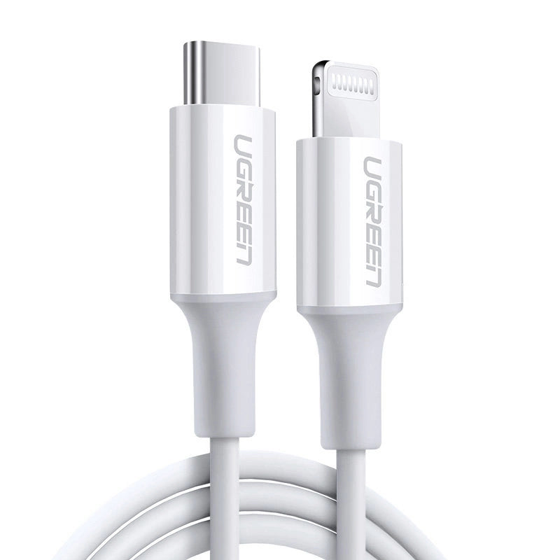 Ugreen kabel USB Type C - Lightning 3A kabel 0,25 m hvid (US171)