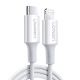 Ugreen kabel USB Type C - Lightning 3A kabel 0,25 m hvid (US171)