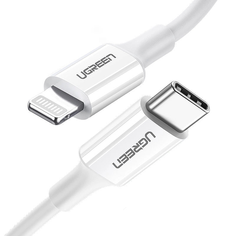 Ugreen kabel USB Type C - Lightning 3A kabel 0,25 m hvid (US171)