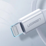Ugreen kabel USB Type C - Lightning 3A kabel 0,25 m hvid (US171)