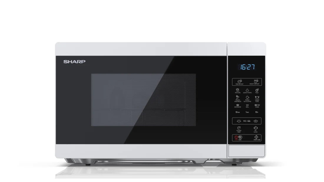 Sharp YC-MG02E-W mikrobølgeovn Blå, Hvid Bordplade 20 L 800 W