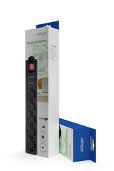 EnerGenie SPG5-C-15 overspændingsbeskytter Sort 5 AC stikkontakt(er) 250 V 4,5 m