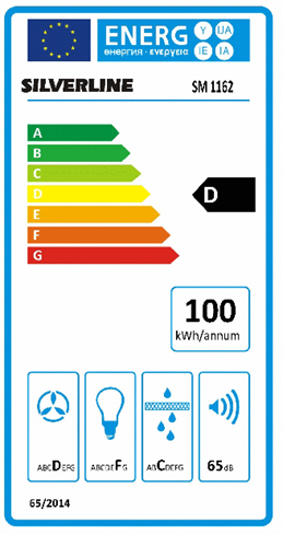 SILVERLINE SM 1162 HV RUBIN 60 CM - SKABSINTEGRERET EMHÆTTE HVID