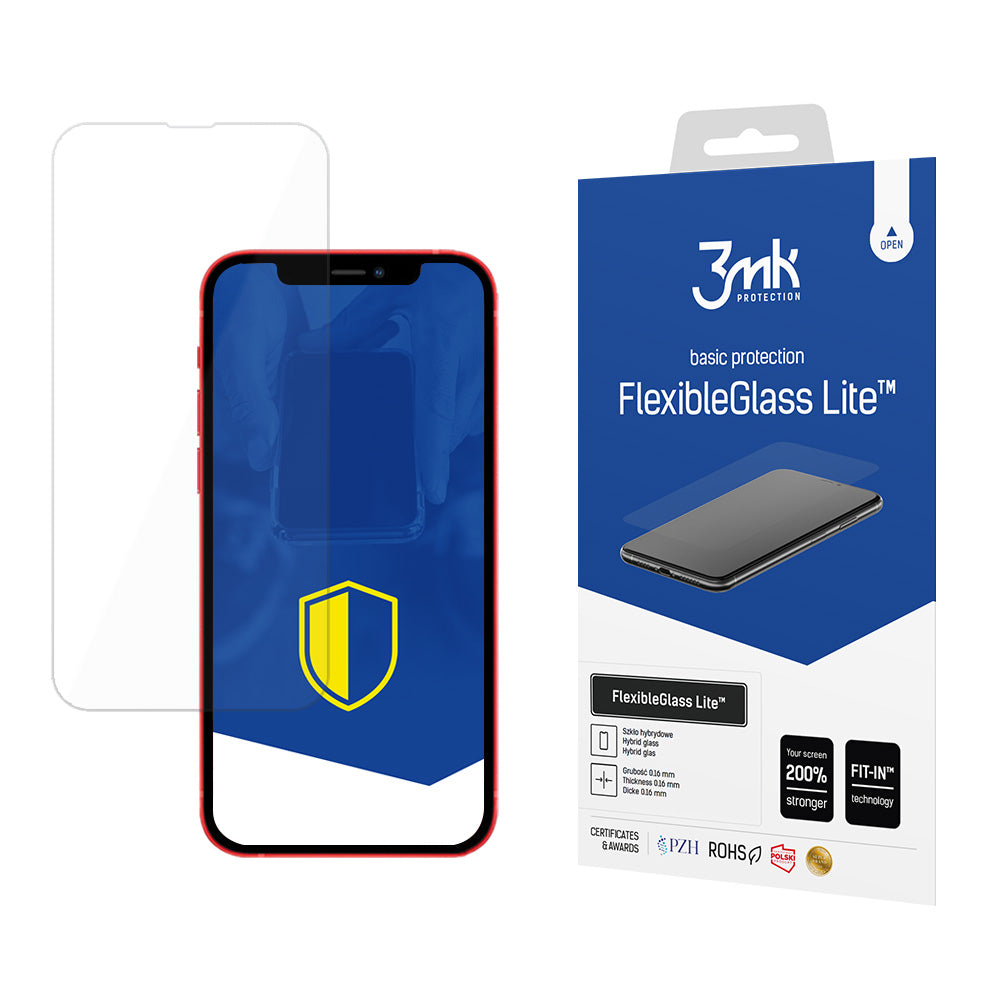 Hærdet glas til iPhone 13 Pro Max hybrid flexi 6H fra 3mk FlexibleGlass Lite-serien