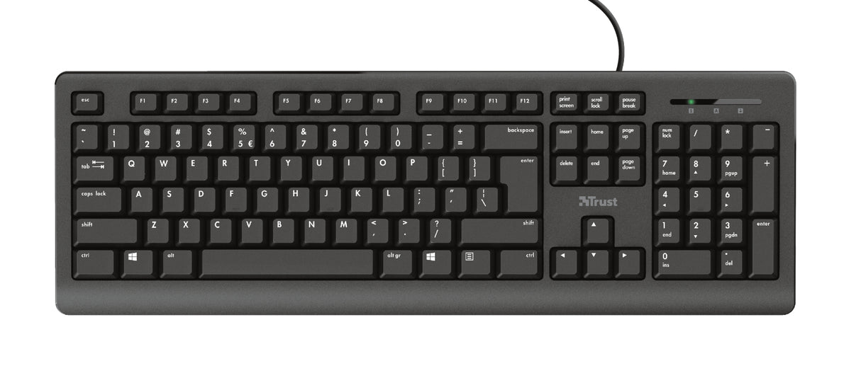 Trust Primo tastatur Medicinsk USB Nordisk Sort