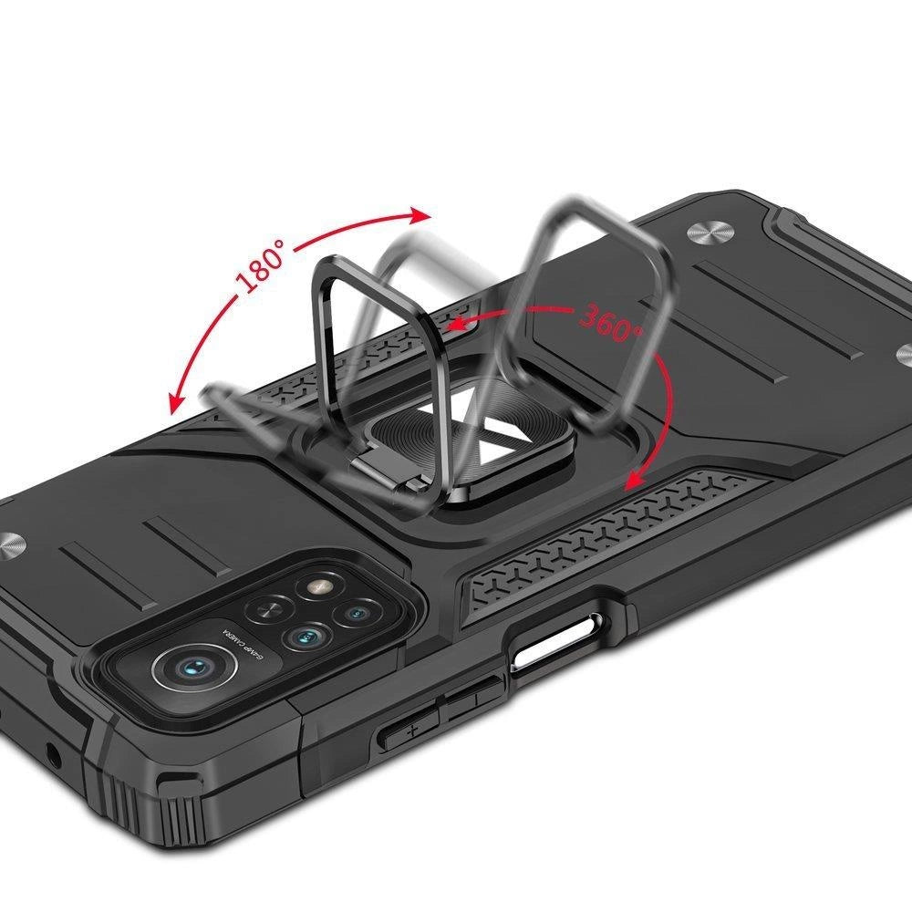Wozinsky Ring Armor Tough Hybrid Case Cover + Magnetisk Mount Mi Poco M4 Pro 5G / Redmi Note 11 5G (Kina) / Redmi Note 11T 5G / Redmi Note 11S 5G sort