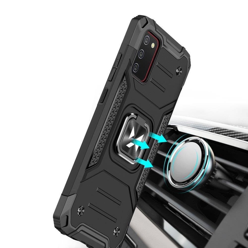 Wozinsky Ring Armor robust hybrid case cover + magnetisk holder til Samsung Galaxy A03s blå