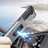 Crystal Ring Case robust hybrid cover + magnetisk holder til Samsung Galaxy S22 + (S22 Plus) blå