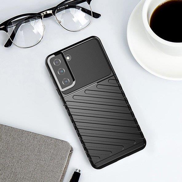 Thunder Case fleksibelt pansret cover til Samsung Galaxy S22 + (S22 Plus) sort