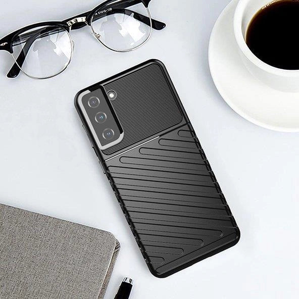 Thunder Case fleksibelt pansret cover til Samsung Galaxy S22 + (S22 Plus) sort