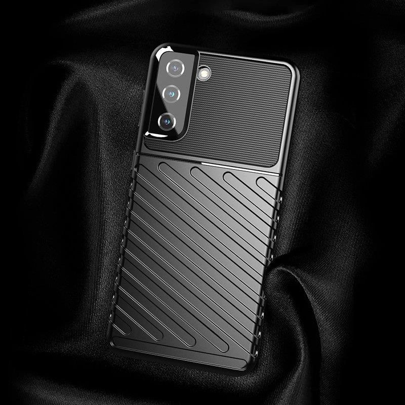 Thunder Case fleksibelt pansret cover til Samsung Galaxy S22 + (S22 Plus) sort