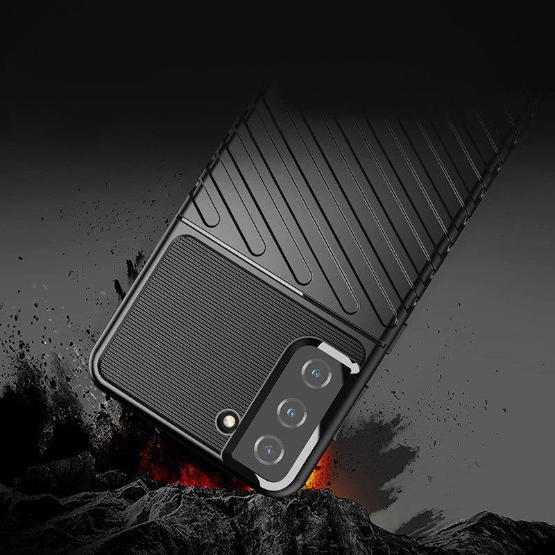 Thunder Case fleksibelt pansret cover til Samsung Galaxy S22 + (S22 Plus) sort