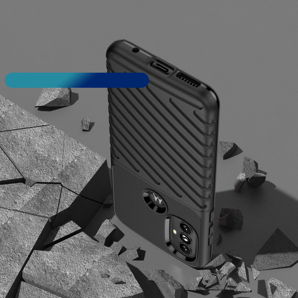 Thunder Case fleksibelt pansret cover til Motorola Moto G Power 2022 sort