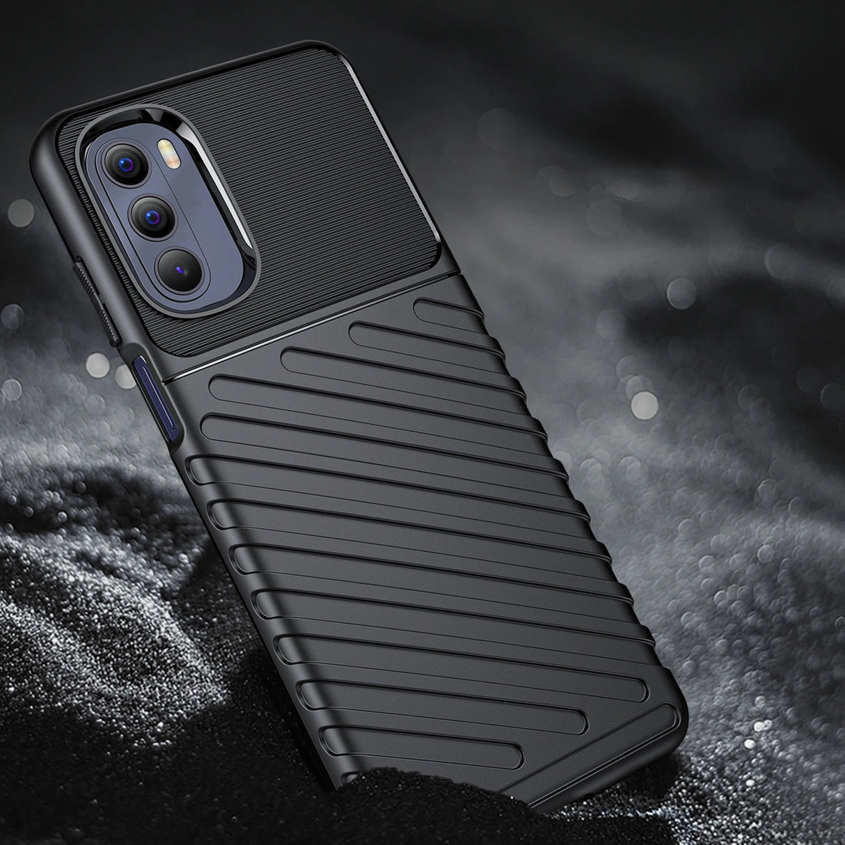 Thunder Case fleksibelt pansret cover til Motorola Moto G Stylus 2022 sort