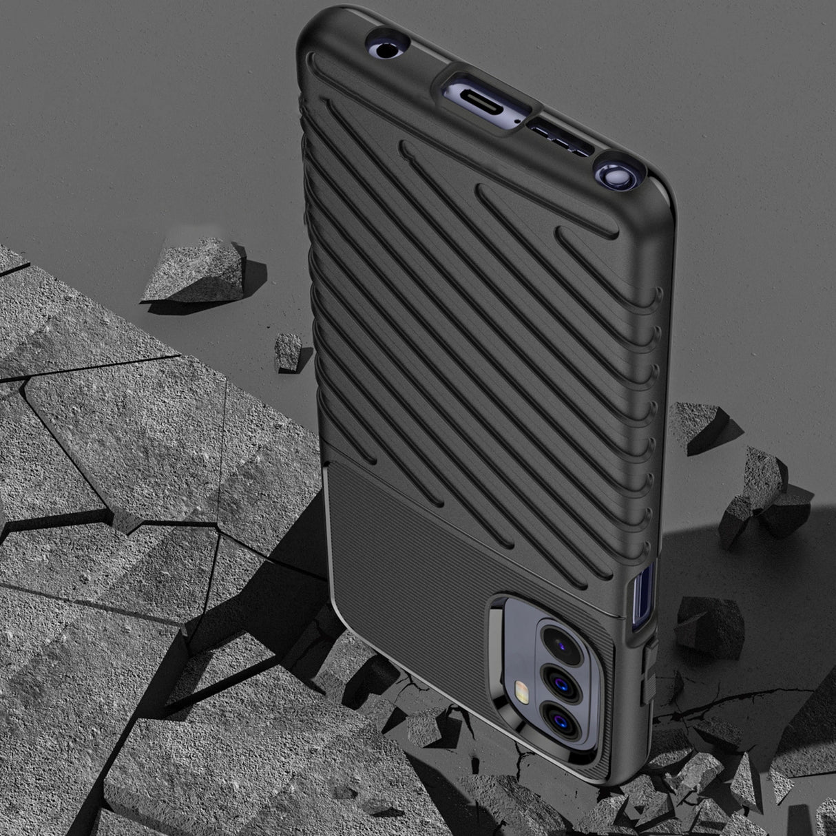 Thunder Case fleksibelt pansret cover til Motorola Moto G Stylus 2022 sort