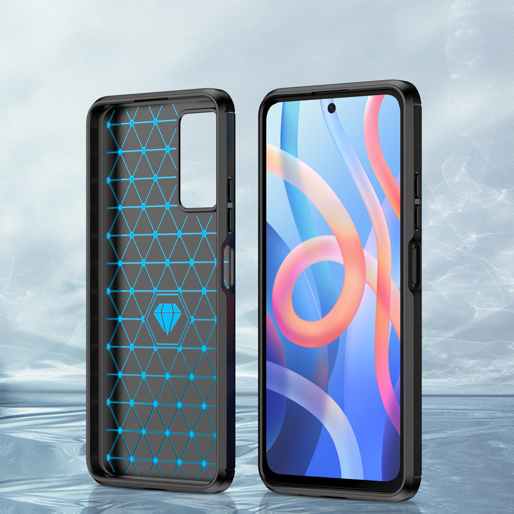 Carbon Case Flexible Cover Sleeve til Xiaomi Redmi Note 11 sort