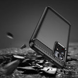 Carbon Case Flexible Cover Sleeve til Xiaomi Redmi Note 11 sort