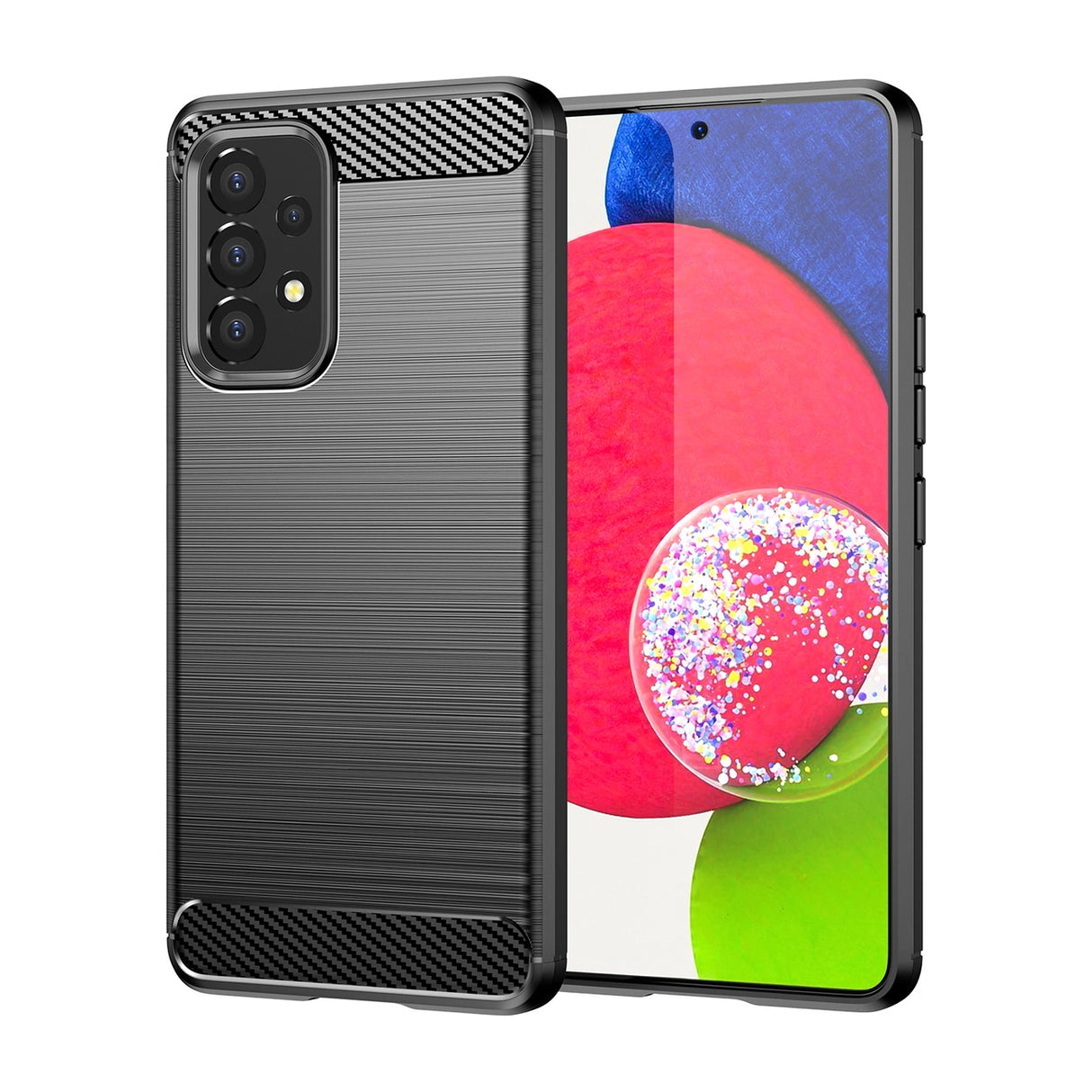 Carbon Case Flexible Cover Sleeve til Samsung Galaxy A53 5G sort