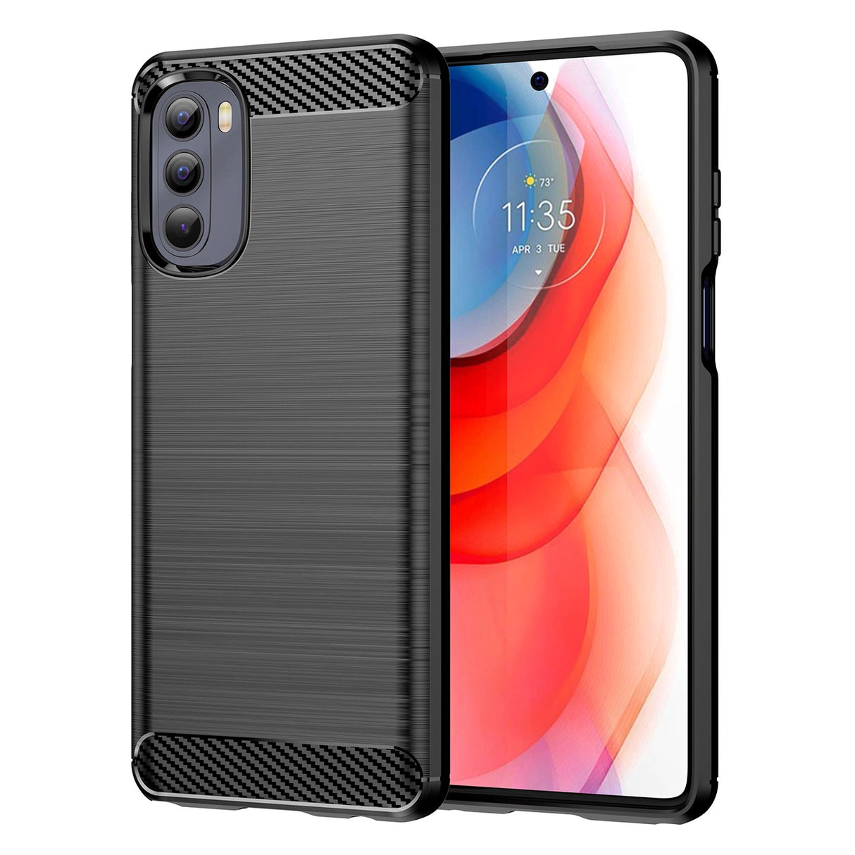 Carbon Case fleksible cover til Motorola Moto G Stylus 2022 sort