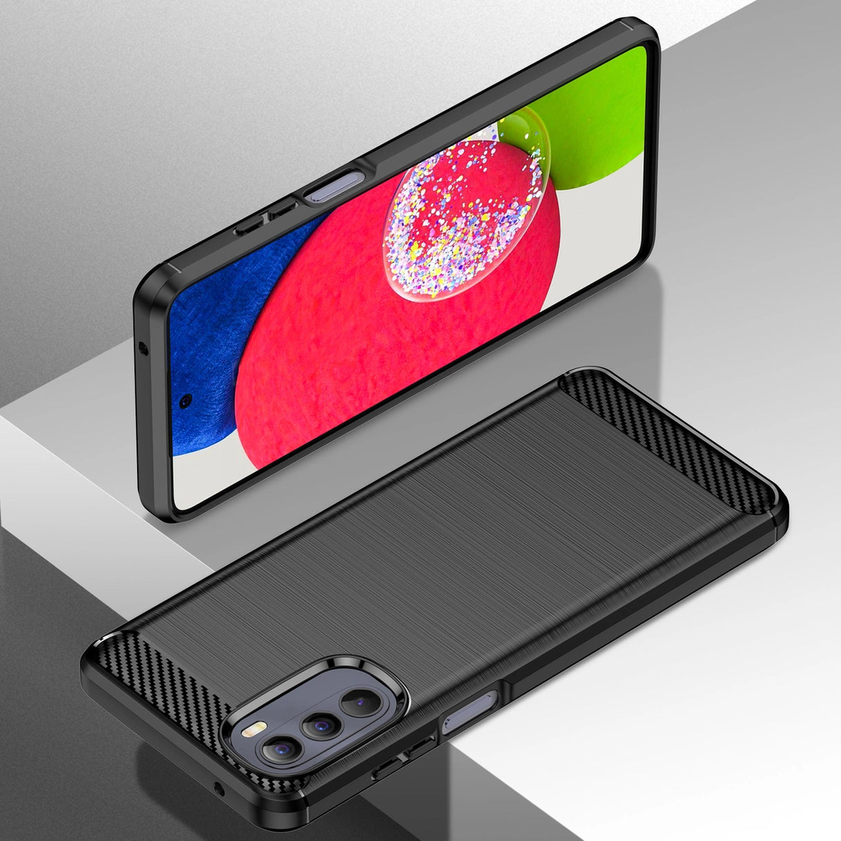 Carbon Case fleksible cover til Motorola Moto G Stylus 2022 sort
