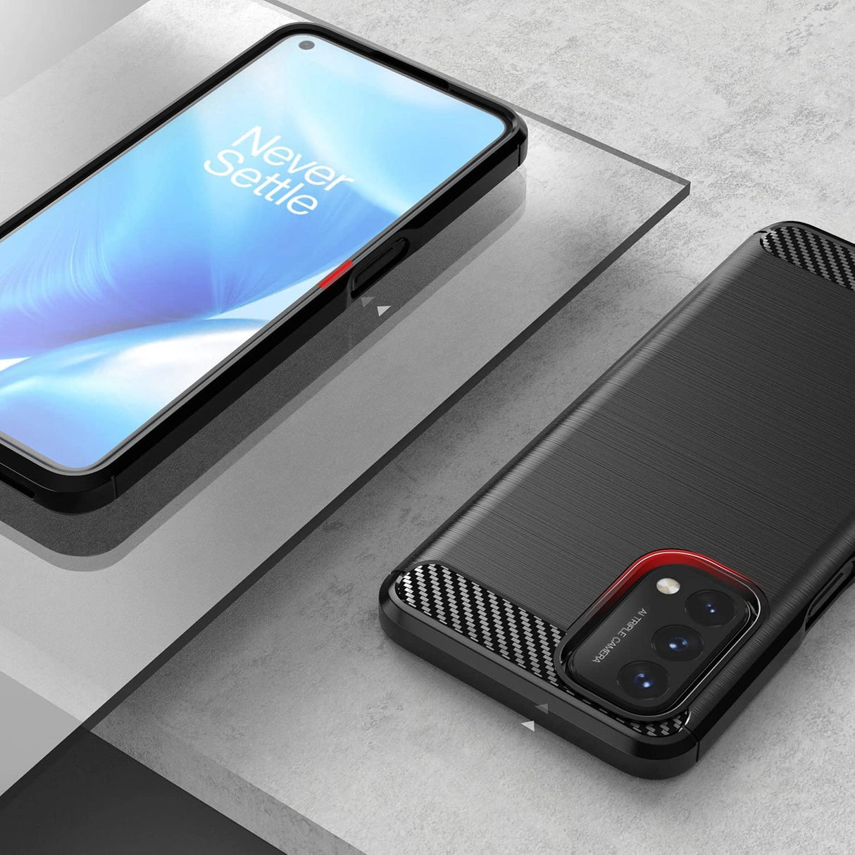 Carbon Case Fleksibel cover til OnePlus Nord N200 5G sort