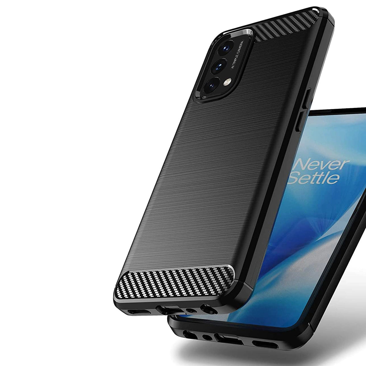 Carbon Case Fleksibel cover til OnePlus Nord N200 5G sort