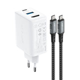 Acefast 2in1 oplader GaN 65W USB Type C / USB, adapter adapter HDMI 4K @ 60Hz (set med kabel) hvid (A17 hvid)