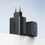 Acefast 2in1 oplader GaN 65W USB Type C / USB, adapter adapter HDMI 4K @ 60Hz (set med kabel) hvid (A17 hvid)