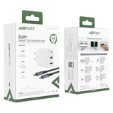 Acefast 2in1 oplader GaN 65W USB Type C / USB, adapter adapter HDMI 4K @ 60Hz (set med kabel) hvid (A17 hvid)